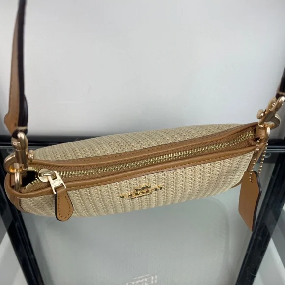 🐬Coach Teri Straw/Leather Latte - 2Way Crossbody - Picture 5 of 9